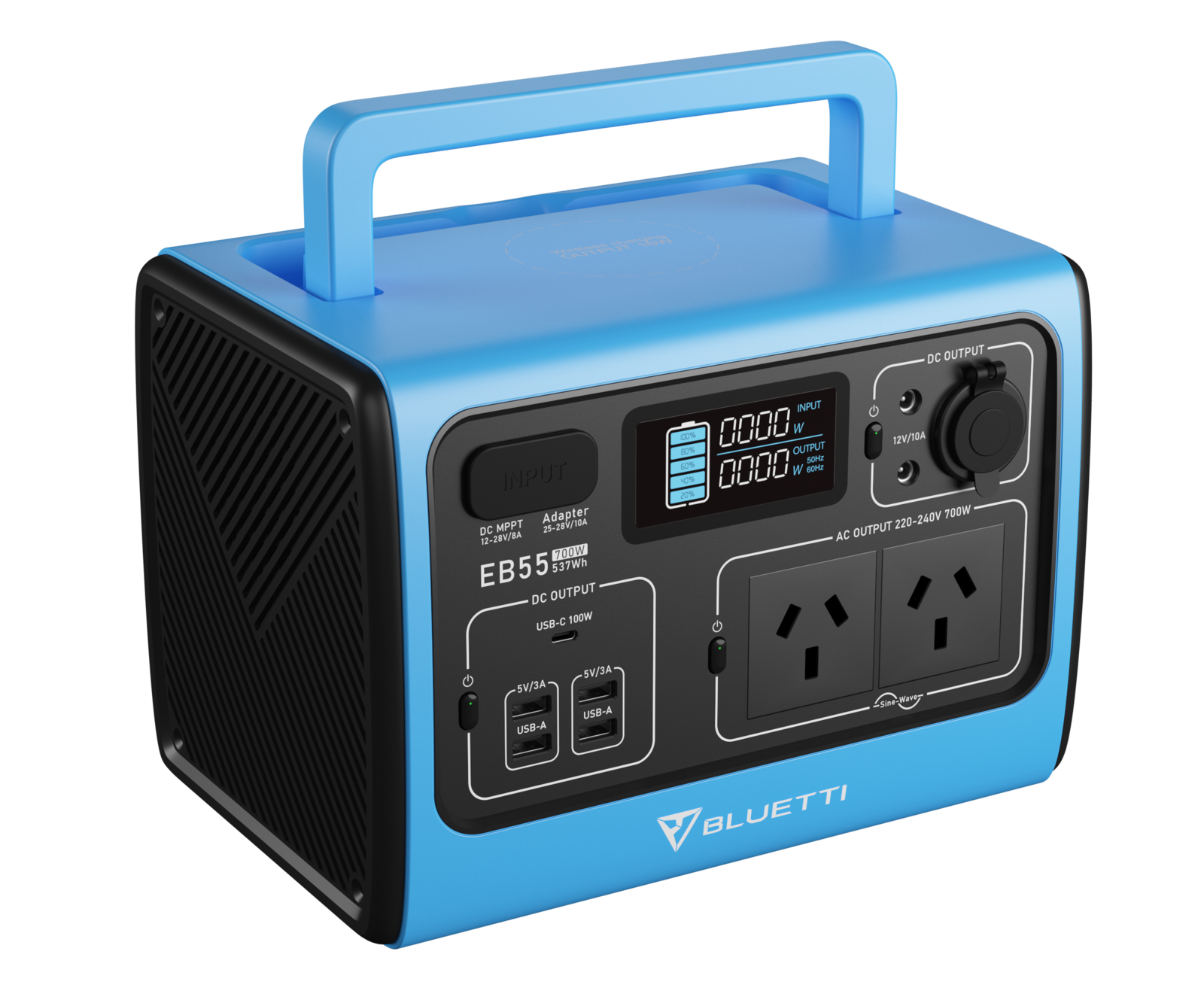 Bluetti EB55 Blue Portable Power Station 537Wh