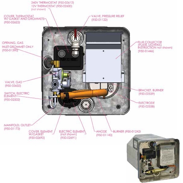 Suburban Hot Water System Sw6dea Gas And 240v Electric Caravan Rv Camping