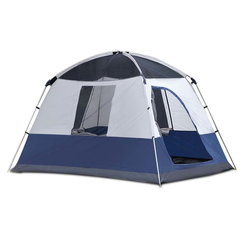 4 Person Canvas Camping Tent - Navy & Grey | Caravan RV Camping