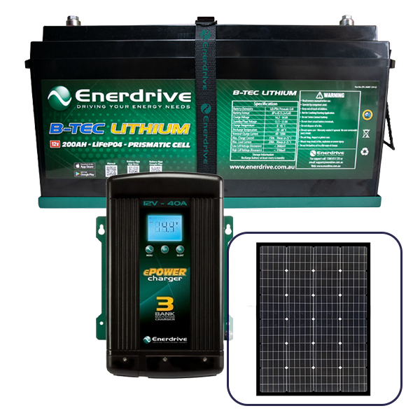 Enerdrive B-TEC 200Ah Lithium Battery & 40A AC Charger Bundle ...