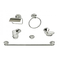 CLASSIC BATHROOM ACCESSORIES CHROME 6 PIECE SET DISPLAY BOX