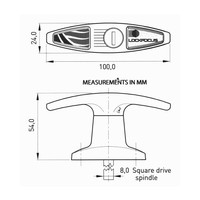 1 KEY LARGE T HANDLE - SATIN RAPID/GLIDER/BOOT DR IP RATED