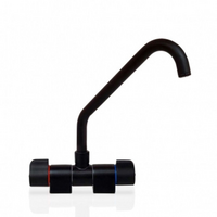 Barka Double Handle Matt Black Ceramic Fold Down J Spout Mixer