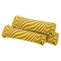 Aussie Traveller Yellow Utility Rope 6mm x 25m, 3 Pack