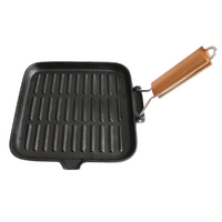 Wildtrak Cast Iron Skillet with Wooden Handle 24cm