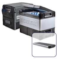 myCOOLMAN Traveller 69 Litre Dual Zone Portable Fridge Freezer with Cover + 15Ah Power Pack Bundle
