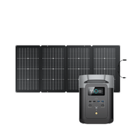 EcoFlow Delta 2 Portable Power Station (85Ah@12V) Bundle with 220W Monocrystalline Folding Solar Panel