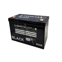 Invicta Black 12V 100Ah Lithium Battery with Bluetooth