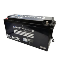 Invicta Black 12V 200Ah Lithium Battery with Bluetooth