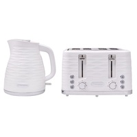 Westinghouse White Silver 1.7 Litre Kettle & Toaster Pack