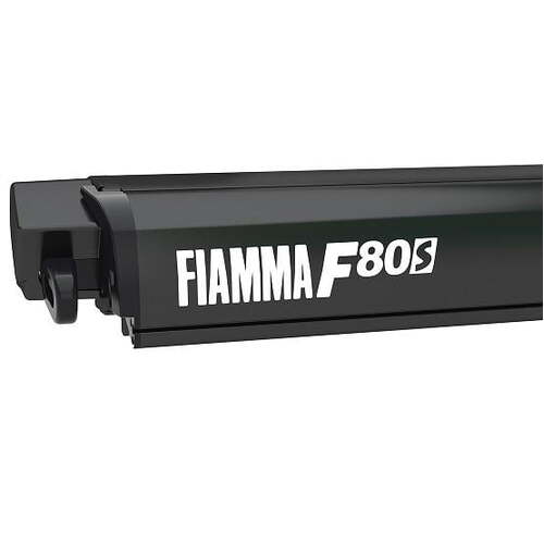 Fiamma F80S 4.25m Deep Black Cassette / Royal Grey Fabric Box Awning, 07831F01R