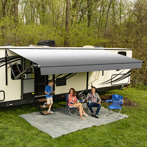Carefree 168inch/14FT SILVERFADE WHT Altitude Awning with LED Lightbar. FY1686D00RA