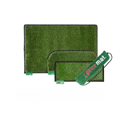 Muk Mat Green 2 x Rounded Step Small, Large Mat & Storage Bag Caravan Mat Bundle