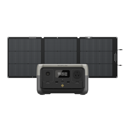 EcoFlow River 2 Portable Power Station (21Ah@12V) Bundle with 160W Monocrystalline Folding Solar Panel