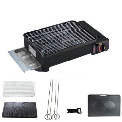 Portable Gas Stove Burner With Non Stick Plate Black (without Fish Pan)