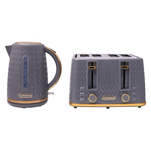 Westinghouse Grey Gold 1.7 Litre Kettle & Toaster Pack